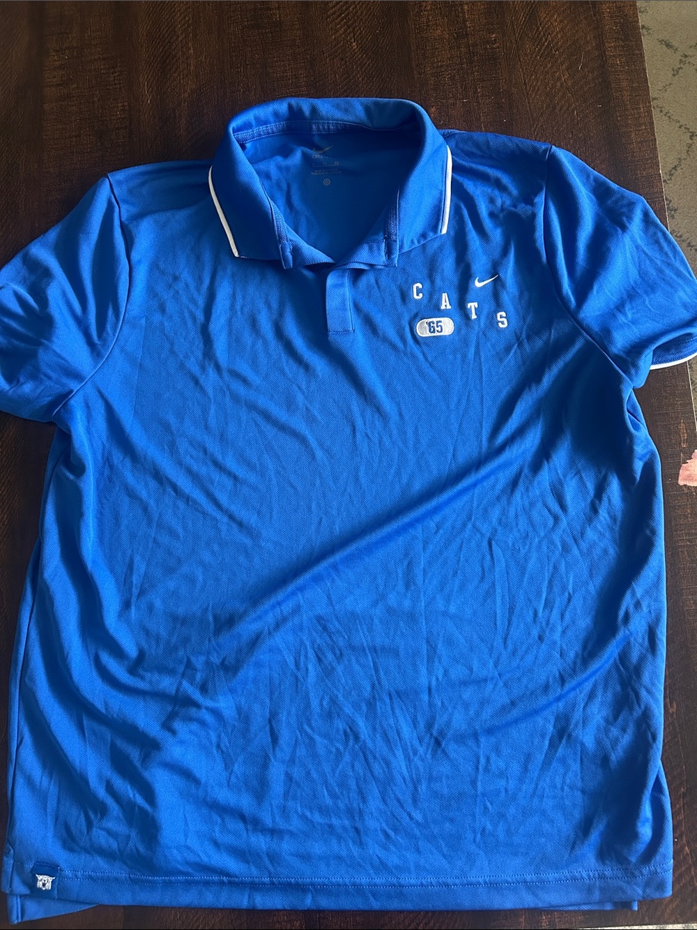Nike Kentucky Men’s Blue Polo Shirt with 'CATS' Graphic